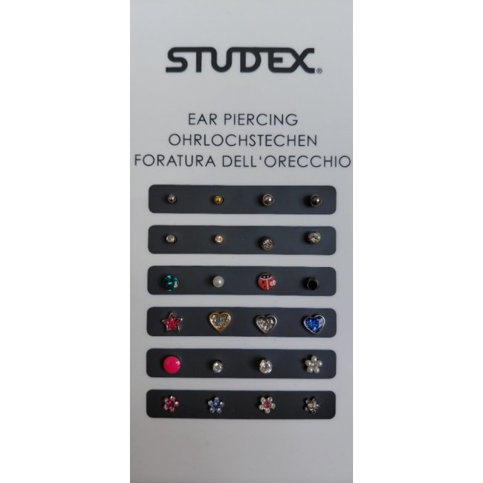 Studex - stojan s 24-ti vzorky náušnic + plexi stojan s obrázkem (ks)