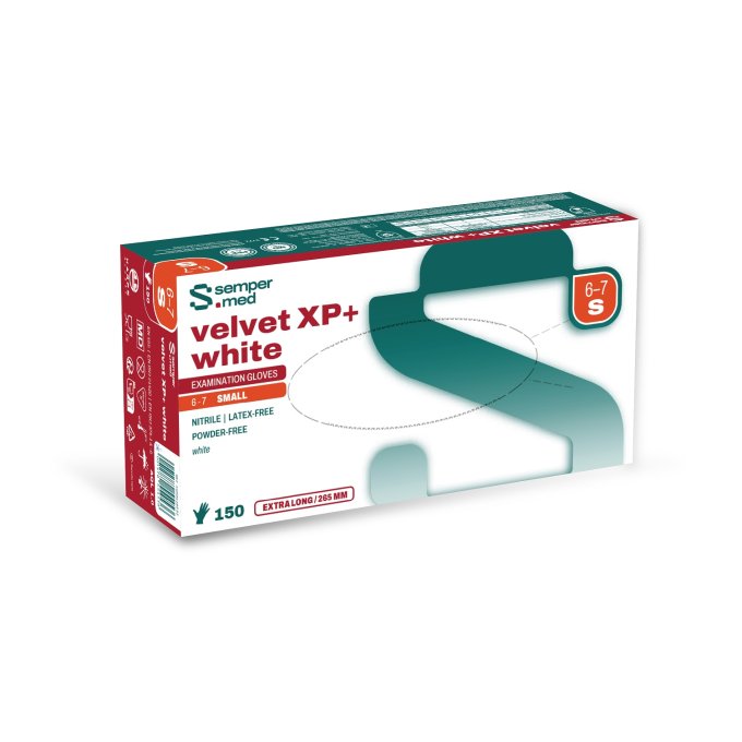 Rukavice Sempermed Velvet XP+white S/150ks (balení)