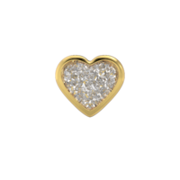 Náušnice-6mm Srdce s glitry ve zlaté fazetě (224) 