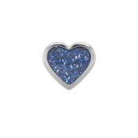 Náušnice-6mm Srdce modré glitry v bílé fazetě (226) 