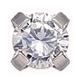 Náušnice-4mm krychlový zircon Tiffany - bílý (113) 