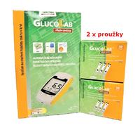 2 x Testovací proužky GlucoLab 50ks + glukometr GlucoLab 