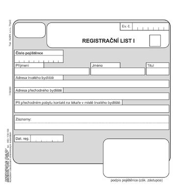 Registrační list 2list. (50 pojištěnců) NCR  - 1